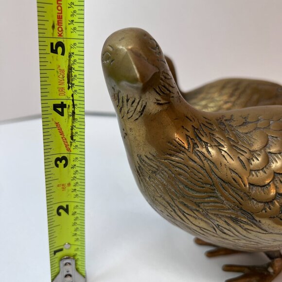 Vintage Pair of SOLID BRASS Pheasant Birds MCM Decor Approx 5" x15” - Picture 11 of 13